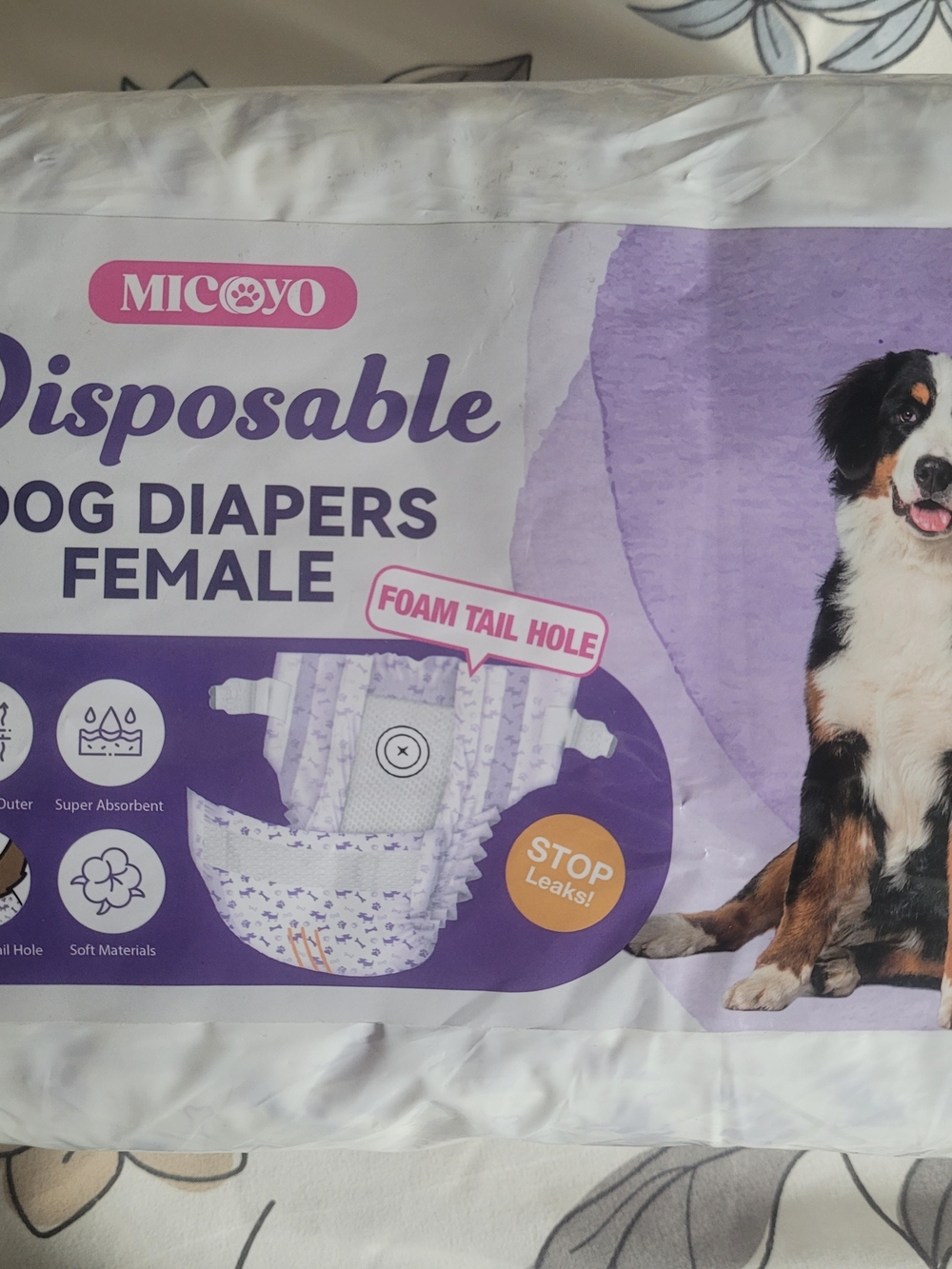 Disposable Female Dog Diapers - Purple